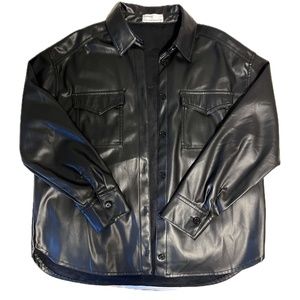 Bershka Black Faux Leather Jacket
